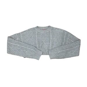 NWT edikted grey cable knit cropped sweater